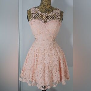 Elegant Pink Lace Dress
